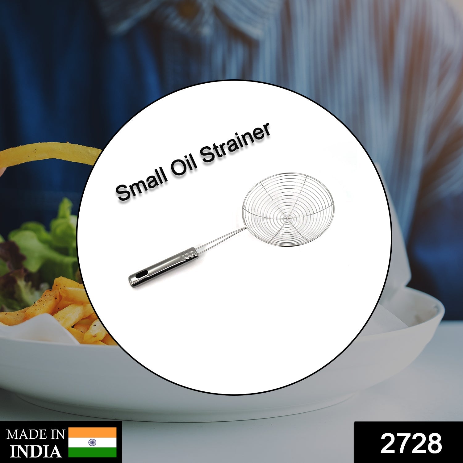 2728 Small Oil Strainer To Get Perfect Fried Food Stuffs Easily Without Any Problem And Damage. DeoDap 2728 Small Oil Strainer To Get Perfect Fried Food Stuffs Easily Without Any Problem And Damage. DeoDap
